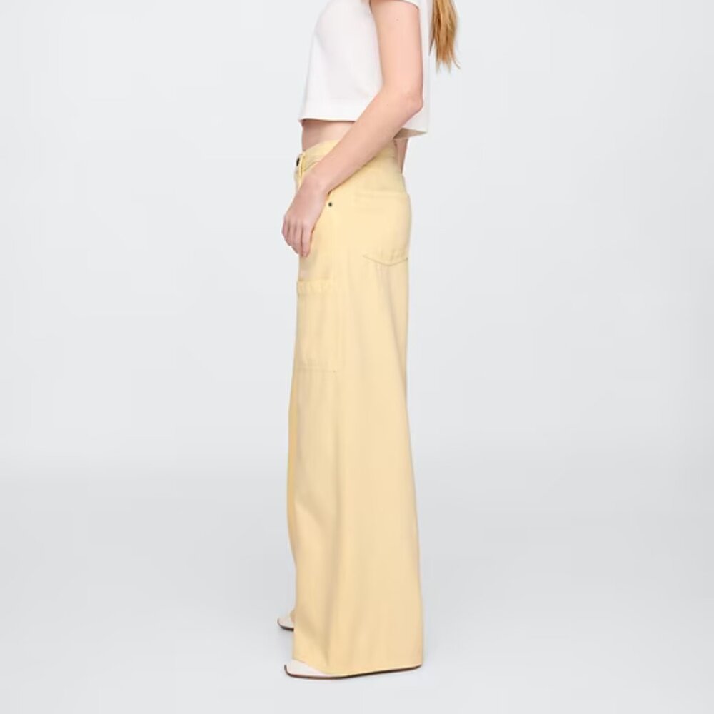 GAP Yellow Mid Rise SuperSoft Baggy Utility Jeans/NWT/Size: 8/29 - Picture 3 of 16